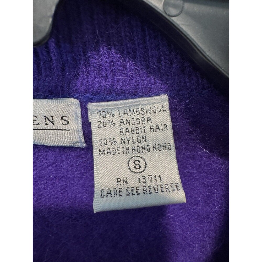 Valerie Stevens Women's‎ Purple Lambswool/Angora Blend Collared Sweater Size S - Picture 4 of 6